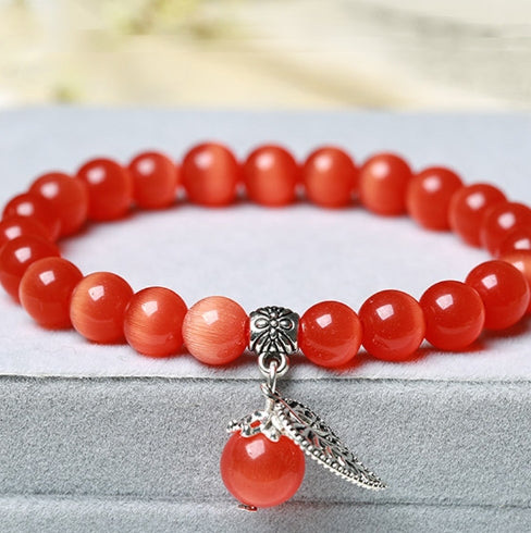 Handmade Cat's Eye Stone Natural Crystal Bracelet