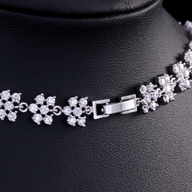 Zirconia Bridal Earring Necklace Set | Hypoallergenic | Gemini Lulu