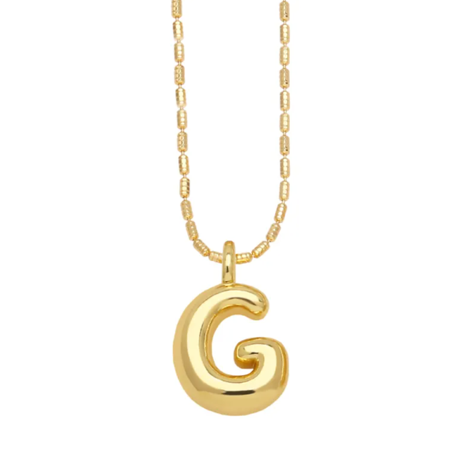 Gold Initial Pendant Necklace | Gold Plated | Gemini Lulu