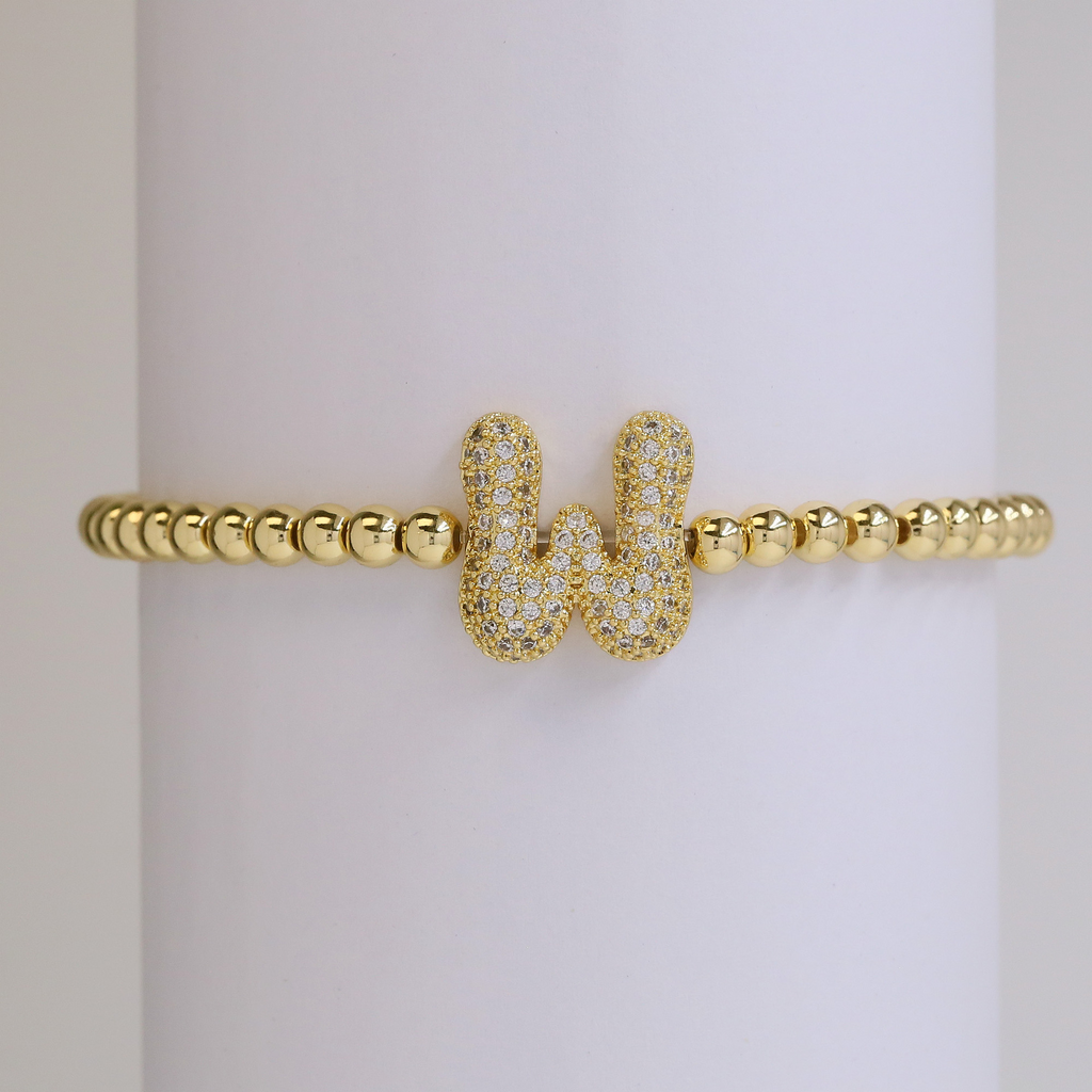Personalised Gold Letter Bracelet | 18K Gold Plated | Gemini Lulu