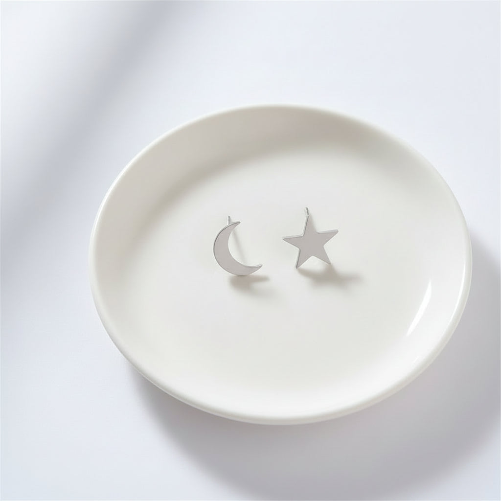Star and Moon Minimalist Fashion Earrings