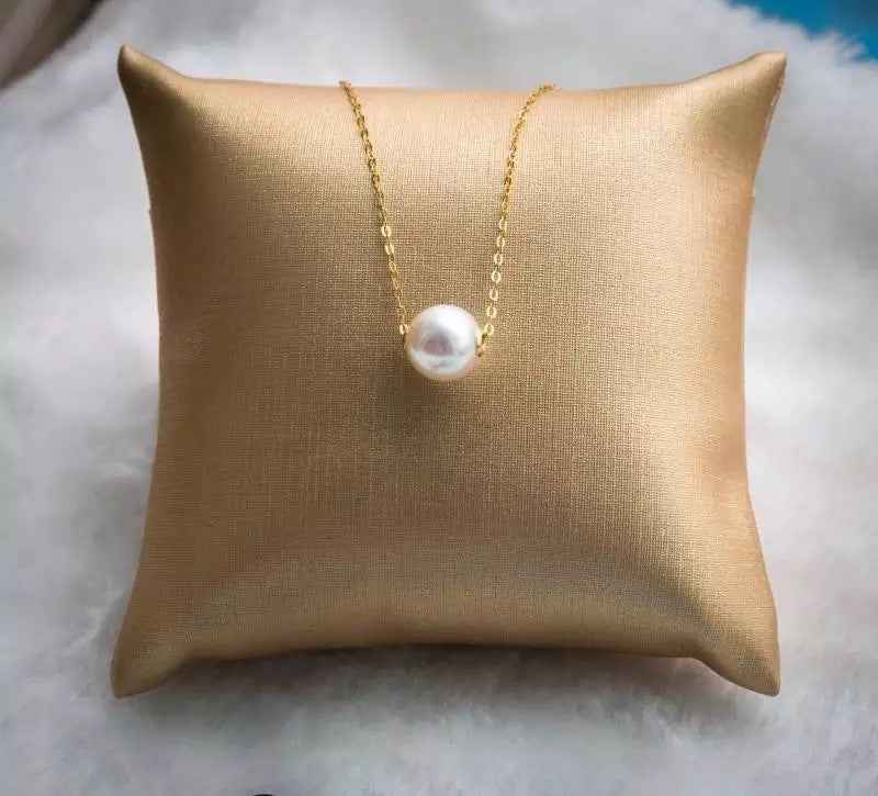 Gemini Lulu Natural Sea Pearl Pendant Necklace with 18K Gold Chain