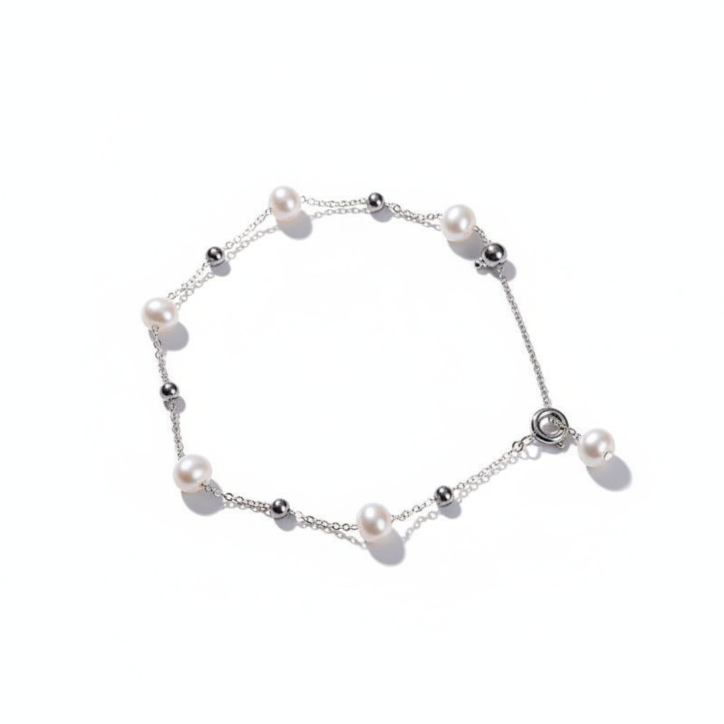 Freshwater Pearl Adjustable Bracelet | Gold & Silver | Gemini Lulu