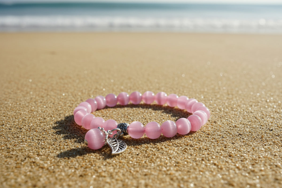 Handmade Cat's Eye Stone Natural Crystal Bracelet