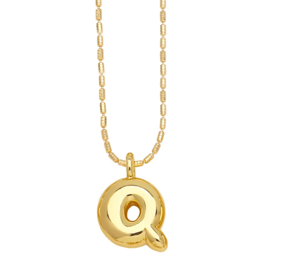 Gold Initial Pendant Necklace | Gold Plated | Gemini Lulu
