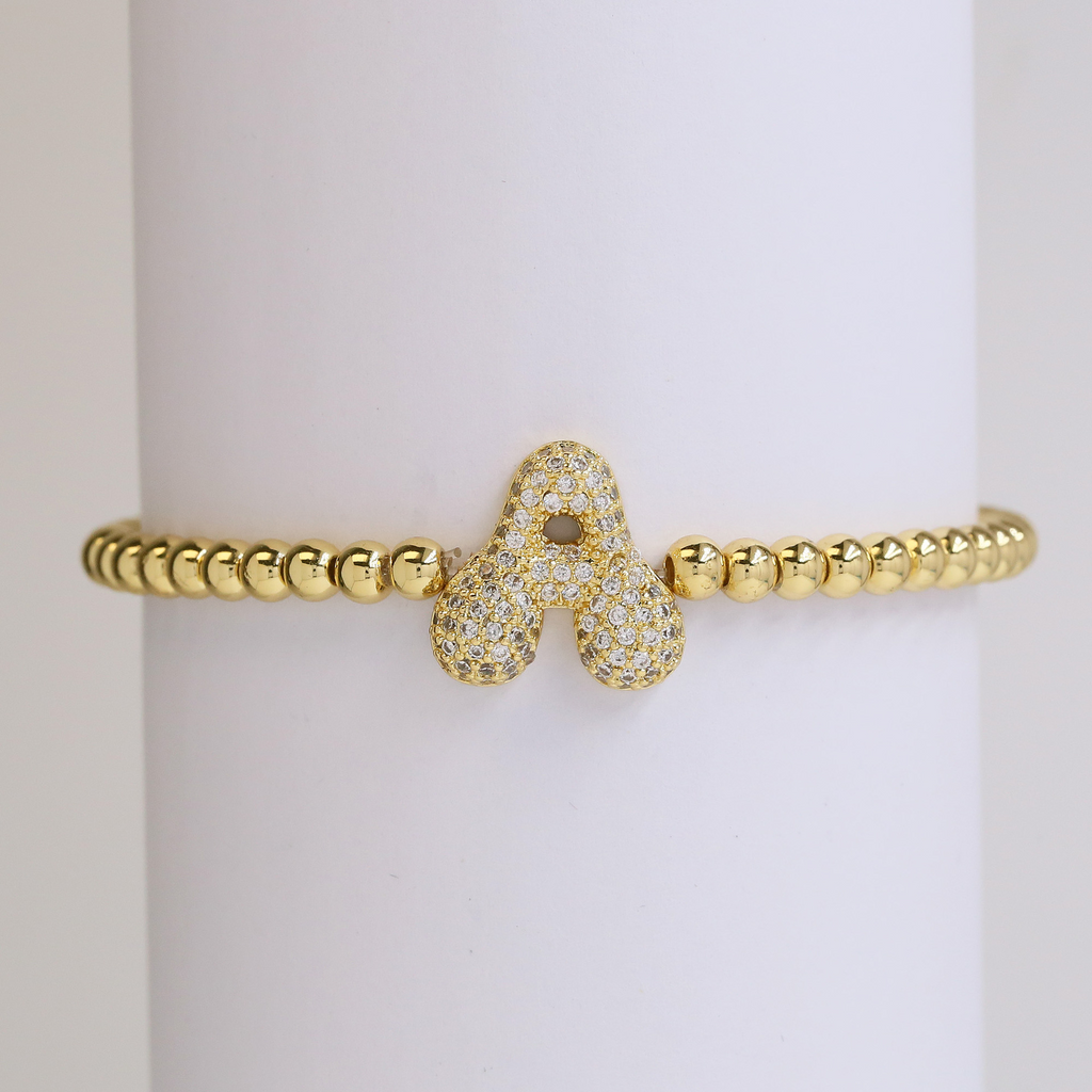 Personalised Gold Letter Bracelet | 18K Gold Plated | Gemini Lulu
