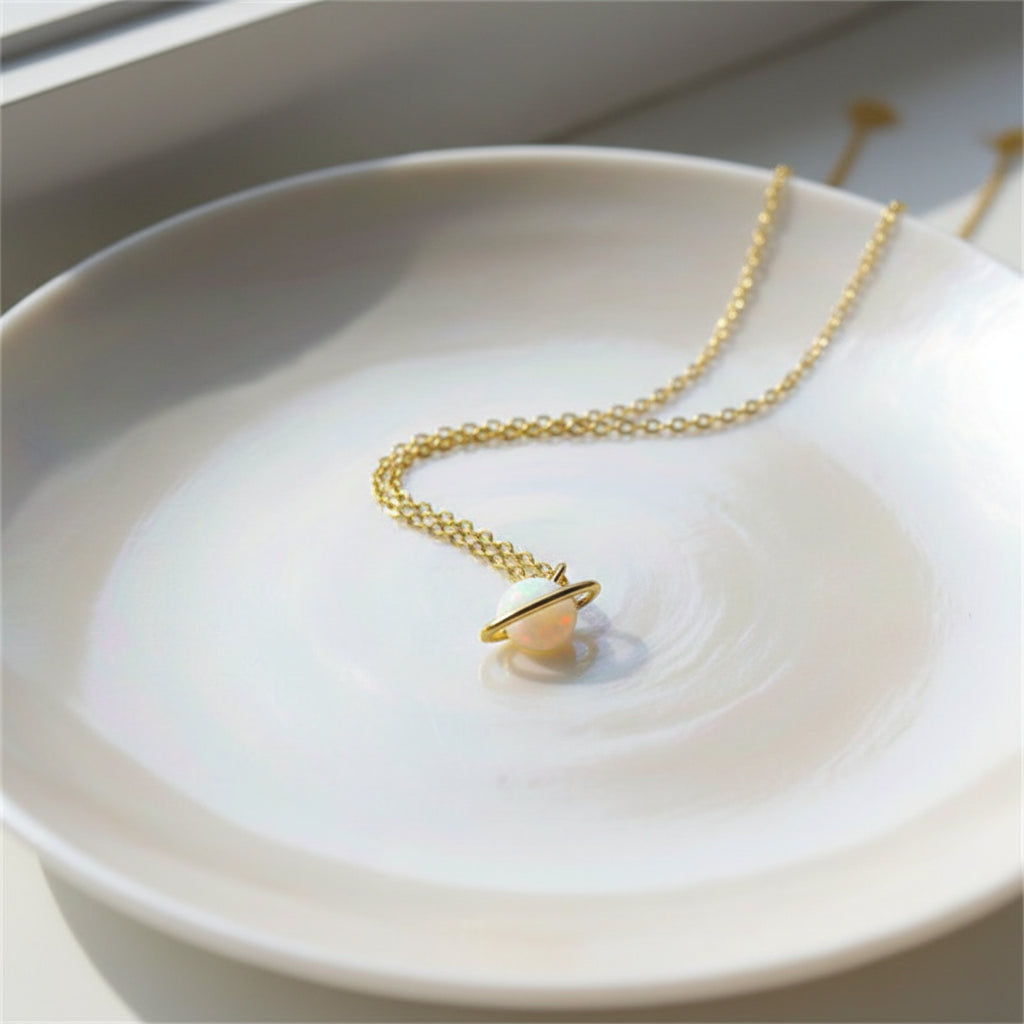 Opal Planet Necklace | 18K Gold Plated | Gemini Lulu