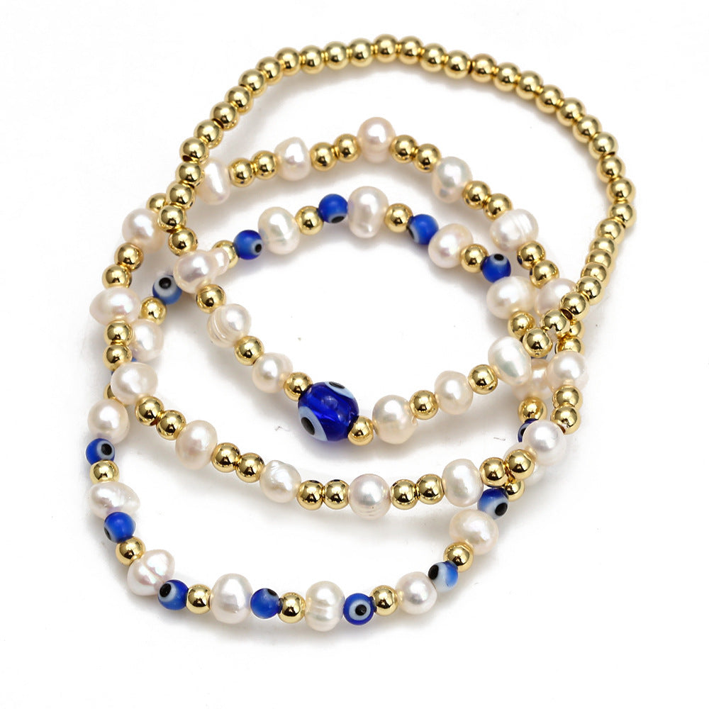Eye Beads Bracelet Set | Gold Plated | Gemini Lulu