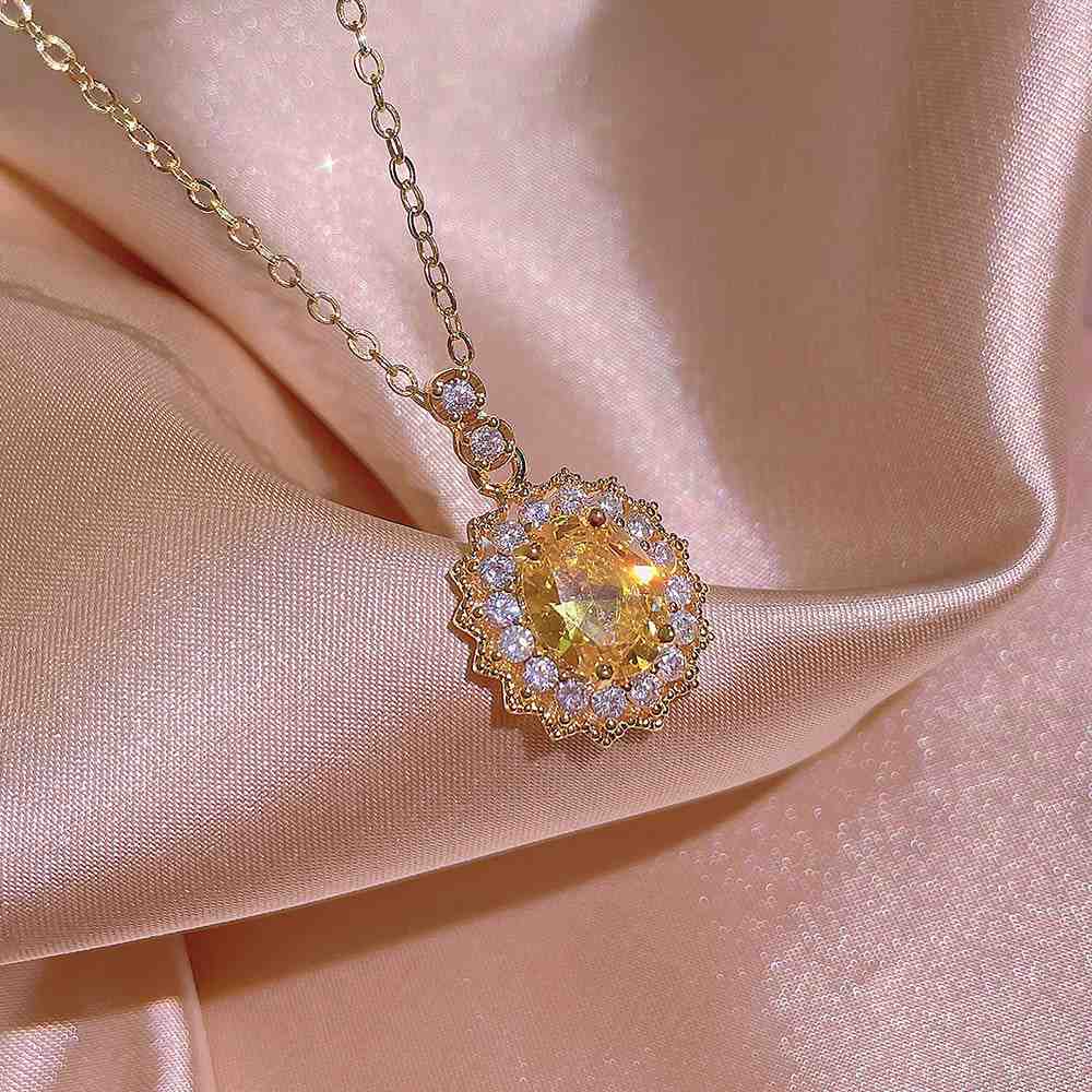 Yellow Crystal Matching Jewellery | Ring, Necklace & Stud Earrings