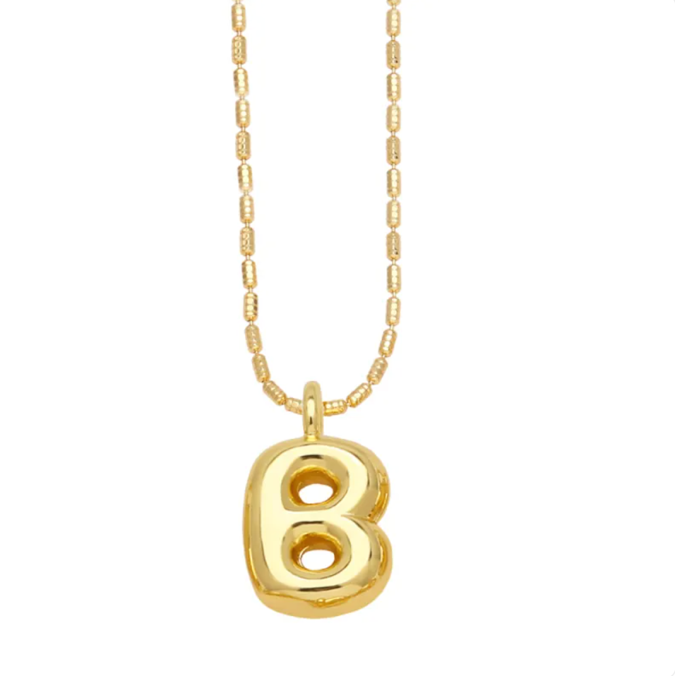 Gold Initial Pendant Necklace | Gold Plated | Gemini Lulu