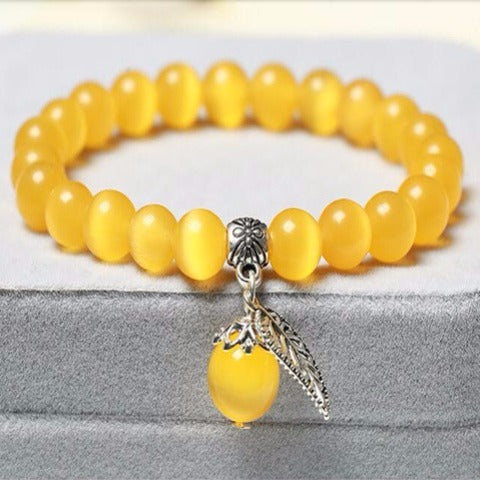 Handmade Cat's Eye Stone Natural Crystal Bracelet