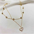 Layered Heart Rhinestone Necklace | Elevate Your Style with Timeless Elegance