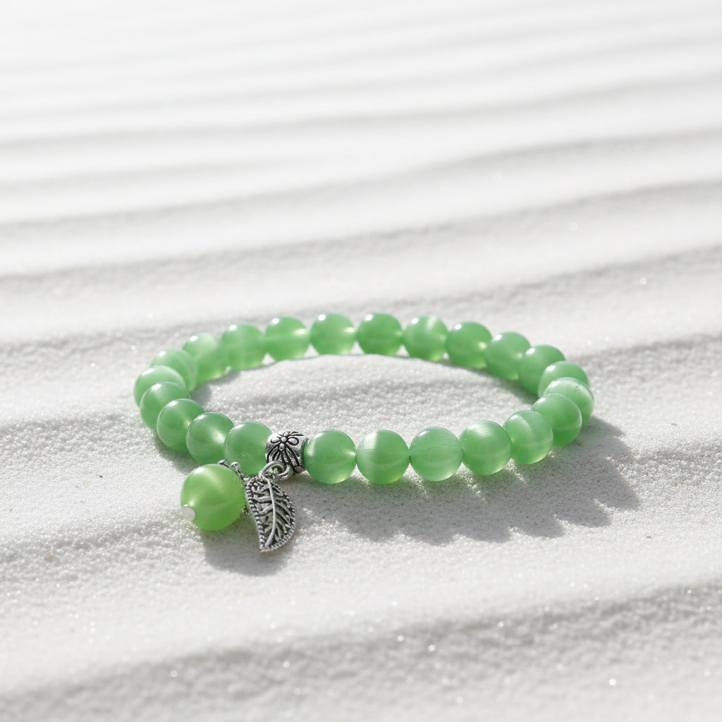 Handmade Cat's Eye Stone Natural Crystal Bracelet