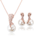 Gold-Plated Teardrop Pearl-Style Jewellery Set | Necklace & Earrings