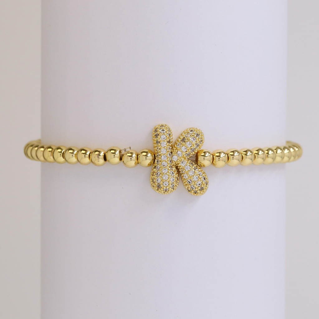 Personalised Gold Letter Bracelet | 18K Gold Plated | Gemini Lulu