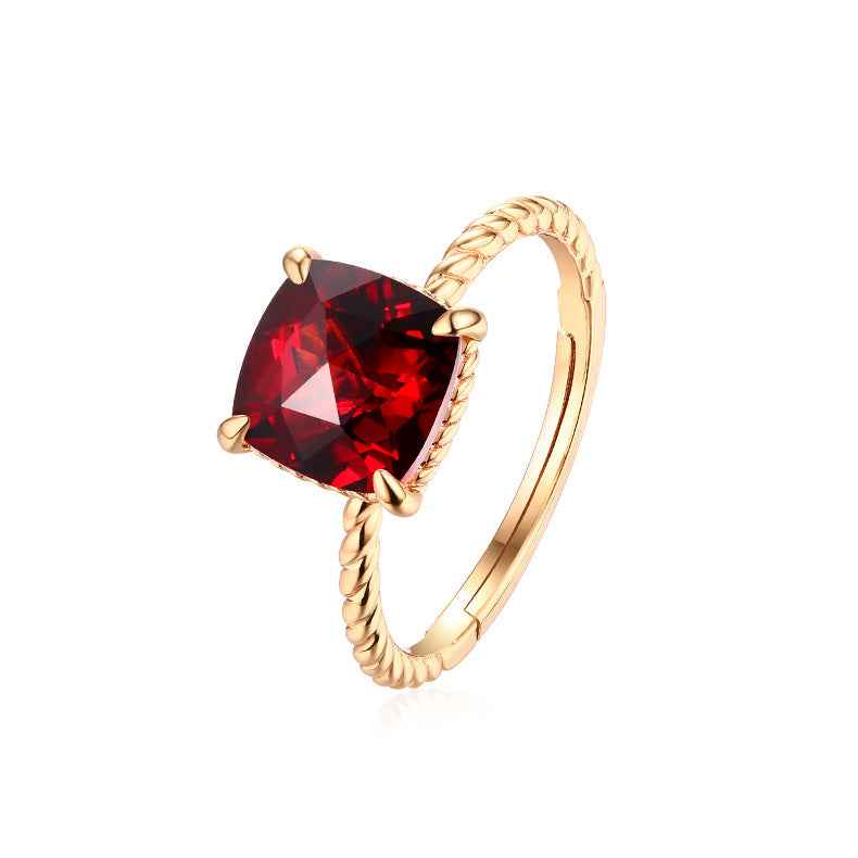 S925 Silver Geometric Gemstone Ring | Blue Topaz, Citrine & Pink Quartz | Gemini Lulu