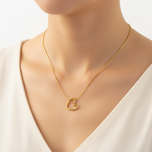 Gemini Lulu 18K Gold-Plated Heart Pendant Necklace Set