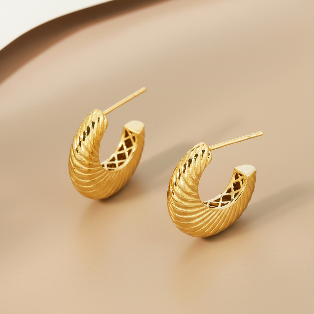 Gemini Lulu 18K Gold-Plated Twisted Hoop Earrings
