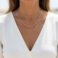 Vintage 18K Gold-Plated Stainless Steel Layered Necklace Gemini Lulu