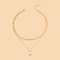 18K Gold-Plated Layered Necklace with Rhinestones Gemini Lulu - Gemini Lulu