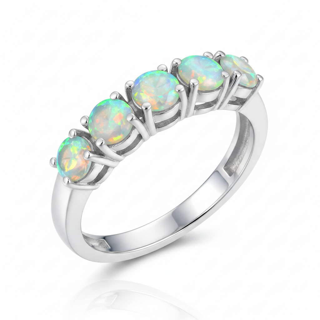 Gemini Lulu 925 Sterling Silver Natural Opal Ring
