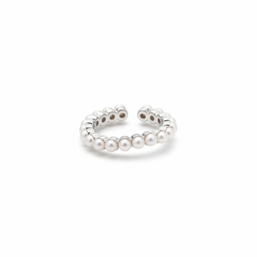 14K Gold-Plated Pearl & Cubic Zirconia Adjustable Ring | Gemini Lulu - Gemini Lulu
