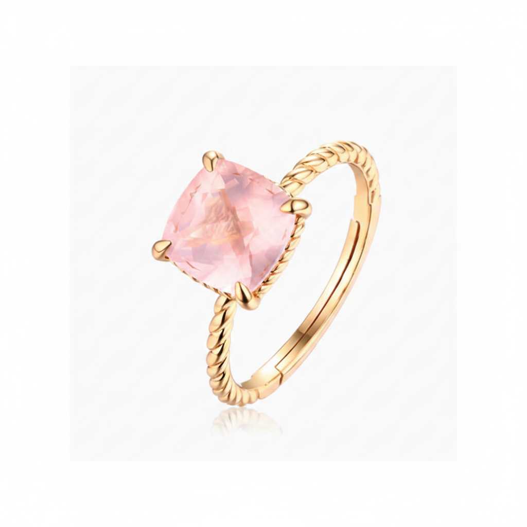 S925 Silver Geometric Gemstone Ring | Blue Topaz, Citrine & Pink Quartz | Gemini Lulu