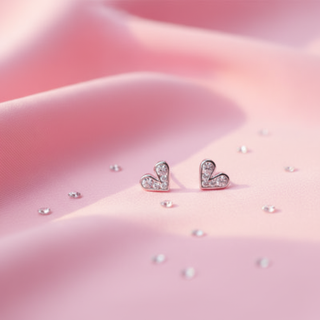 Gemini Lulu Silver Love Heart Studs
