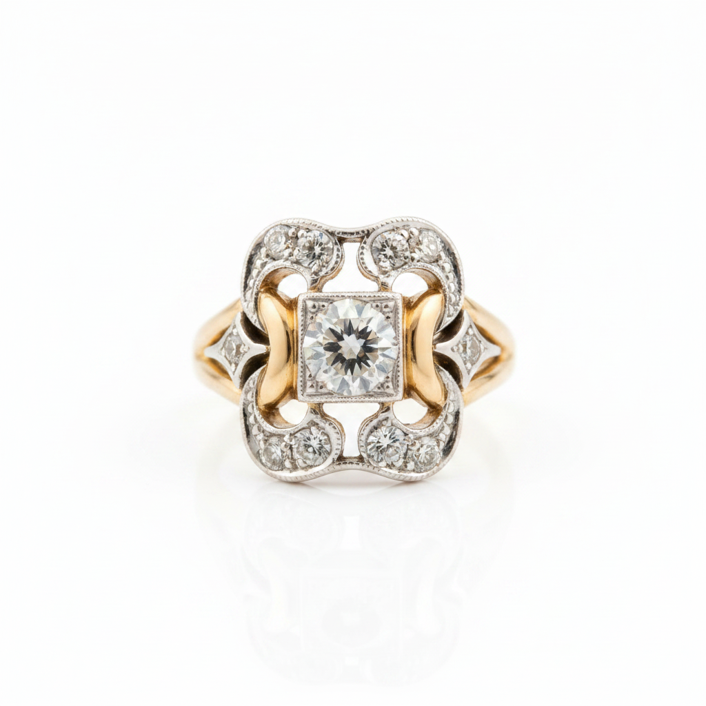 Vintage Geometric Zircon Ring - Gemini Lulu